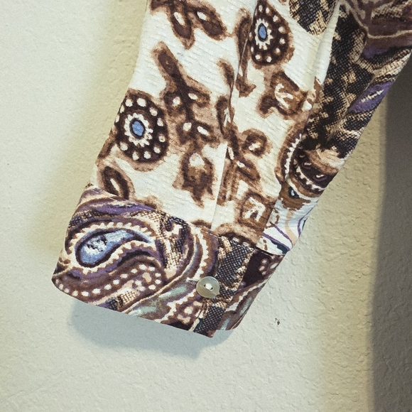 Chico's Shirt Dress Paisley Button Up Tunic Cottage Core Size Chico's 2=US L/12 - Picture 7 of 12